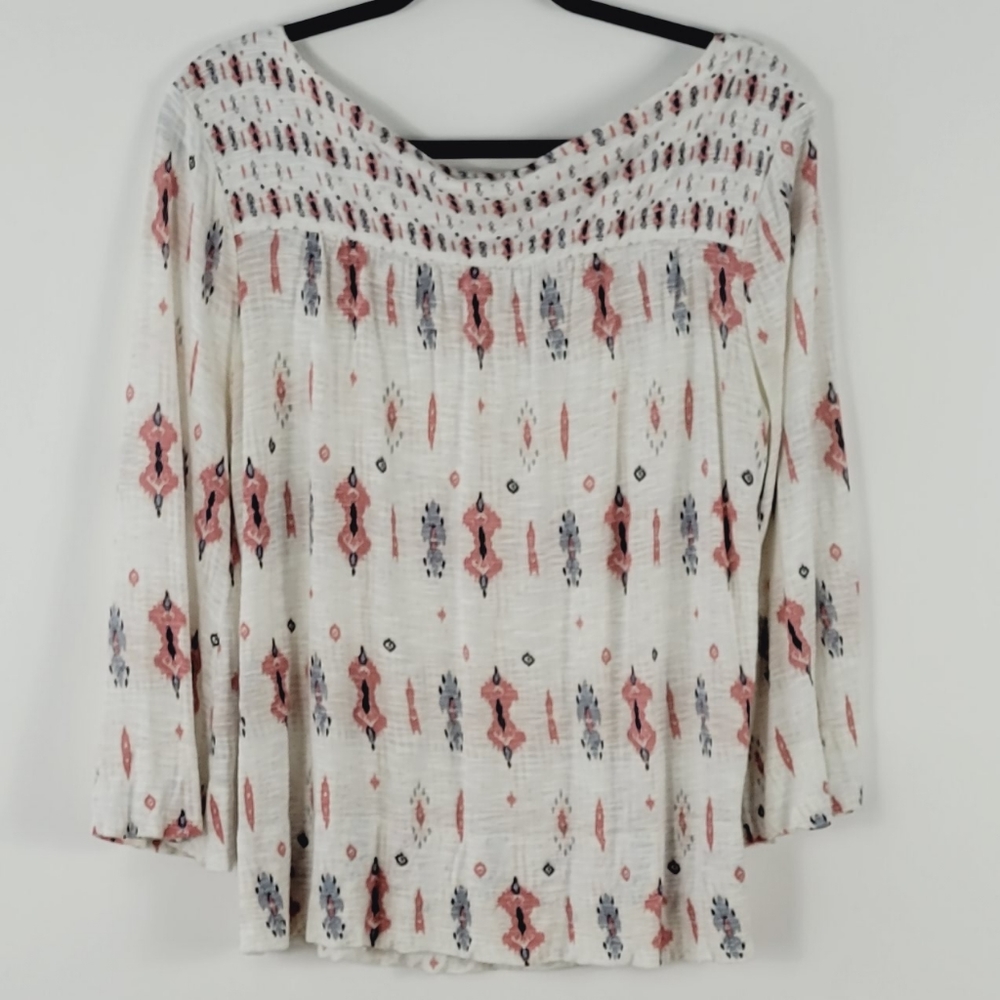 Lucky Brand Shirt Blouse Aztec Print - Picture 3 of 5